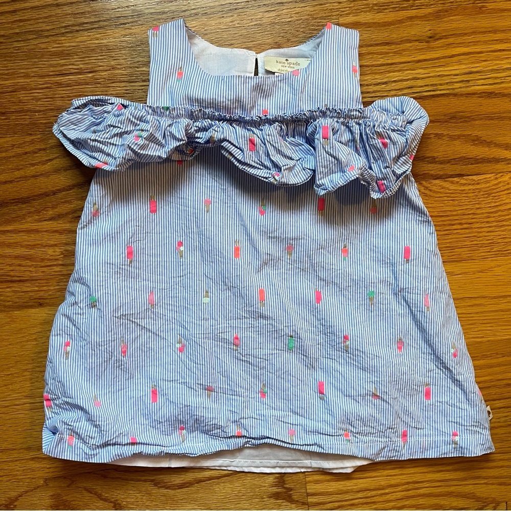 Kate Spade New York blue seersucker popsicle print dress size 2T